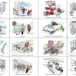 'Super 16' Cartoon Postcard Set