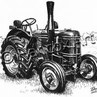 Field Marshall Tractor (Pen & Ink)