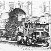 Scammell '100 Tonner' called 'Leaping Lena' in Pickfords livery, built in 1929