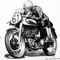 Ray Amm riding a 1953 500cc 'Works' Norton