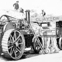 Clayton & Shuttleworth '7nhp' single cylinder traction engine with thrashing drum