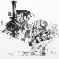 'Coulsons' Fowler road locomotives moving a 70 ton stator for Tummel power station