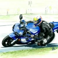 Yamaha R6 at 'Bungalow' corner (TT Course)